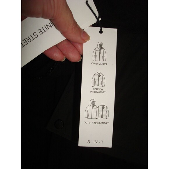 New NWT M Mens Coat Calvin Klein Jacket 3 in 1 System Black Gray Infinite Stretc - Picture 8 of 10